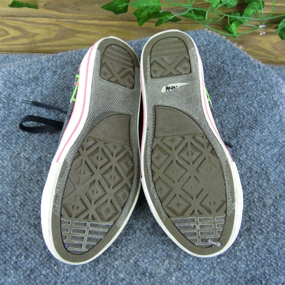 Converse Youth Girls Sneaker Shoes Black Fabric Lace Up Size 2 Medium‎
